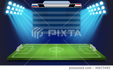 Soccer field with scoreboard 40673495