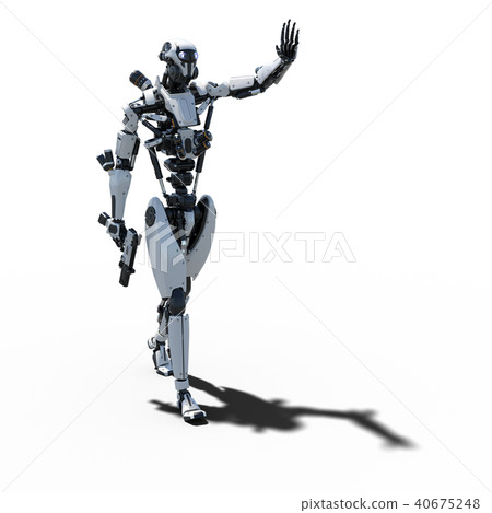 Humanoid robot perming3DCG Illustration material 40675248