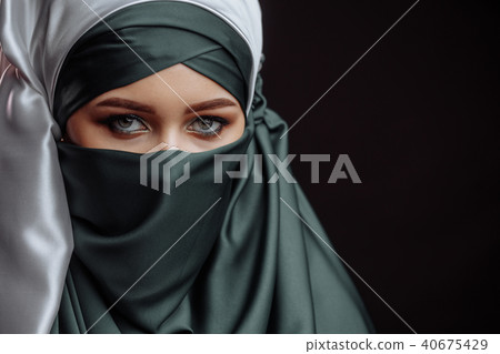 copy space. devout Muslim female copy space. devout Muslim female 40675429