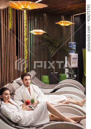 two people in love looking at the camera in the spa salon two people in love looking at the camera in the spa salon 40675795