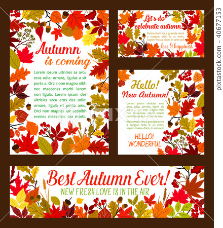 Autumn posters banner of vector leaf fall 40677153