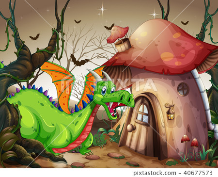 A Green Dragon in Dark Forest A Green Dragon in Dark Forest 40677573