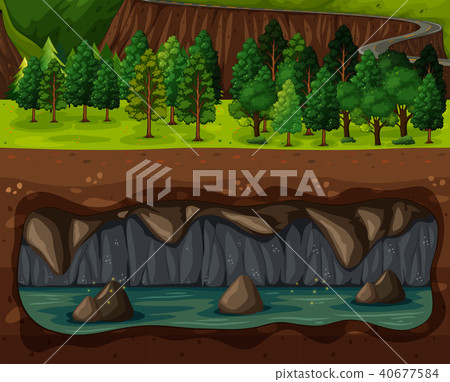 A Vector of Land and Underground - Stock Illustration [40677584] - PIXTA