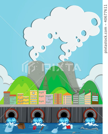A Vector of Sewer Waste and Factory A Vector of Sewer Waste and Factory 40677611