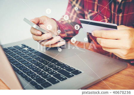 Online banking businessman using smartphone 40678236