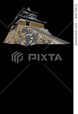 Japanese castle extant Tenmori Maruoka Castle black back 40678872