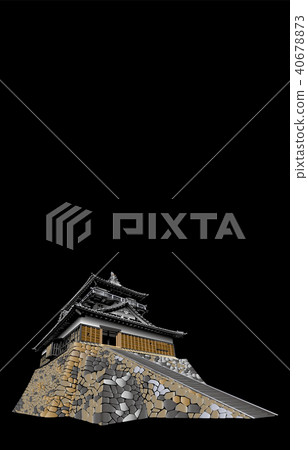 Japanese castle extant Tenmori Maruoka Castle black back 40678873
