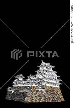 日本城堡現存的Tenmon姬路城堡黑背 40678886