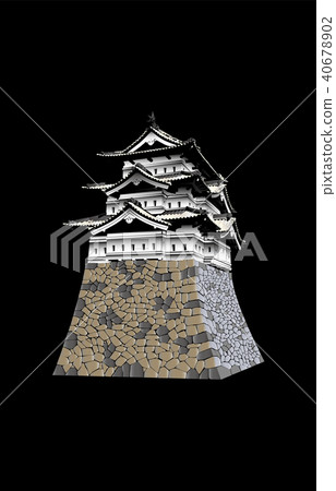 Japanese castle extant Tenshu Hirosaki castle black back Japanese castle extant Tenshu Hirosaki castle black back 40678902
