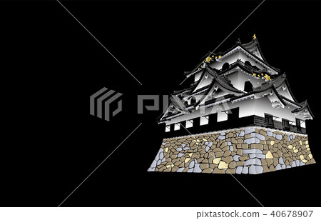 日本城堡現存的Tenshu Hikone城堡黑背 40678907