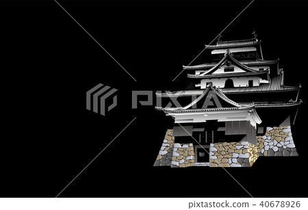 Japanese castle extant Tenshu Matsue castle black back Japanese castle extant Tenshu Matsue castle black back 40678926