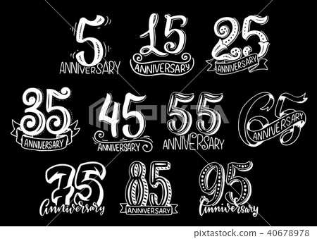 Vector set with anniversary numbers 40678978
