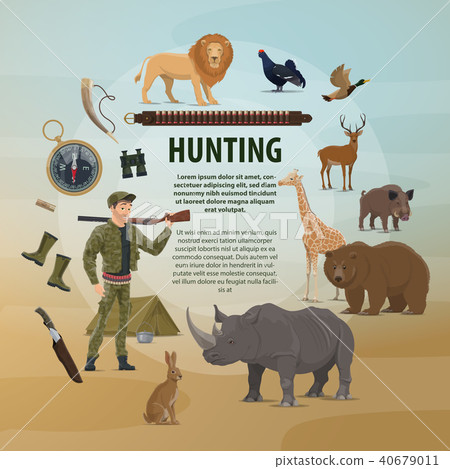 Vector poster hunting concept 40679011