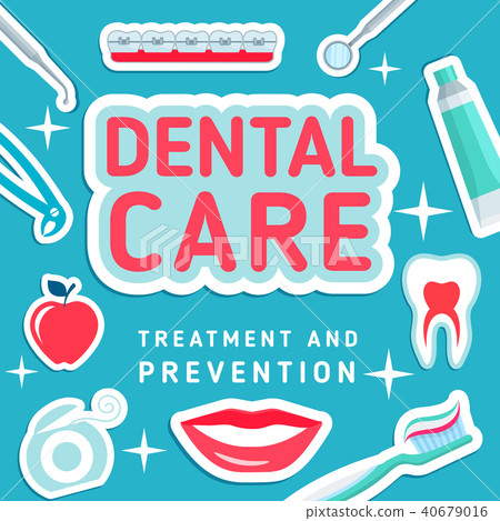 Dental care vector poster - Stock Illustration [40679016] - PIXTA