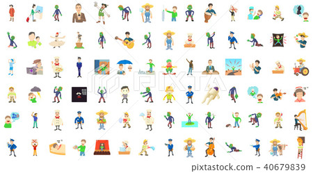 Men characters icon set, cartoon style Men characters icon set, cartoon style 40679839