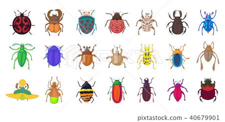 Bugs icon set, cartoon style Bugs icon set, cartoon style 40679901