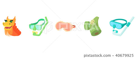 Mask icon set, cartoon style 40679925