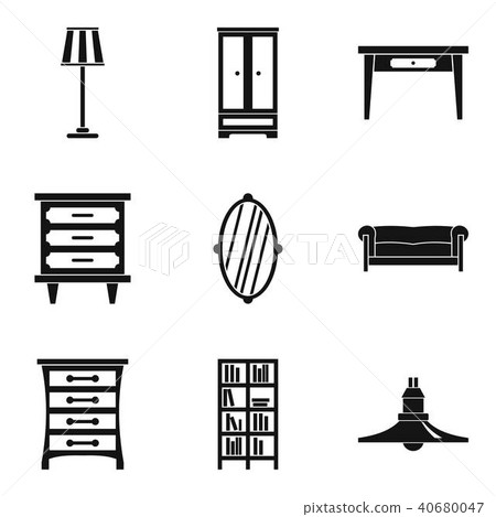 Household work icons set, simple style 40680047