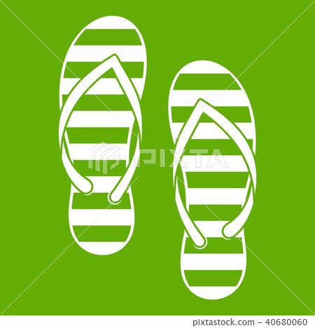 Flip flop icon green 40680060