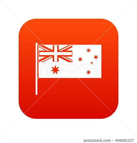 Australian flag icon digital red Australian flag icon digital red 40680107