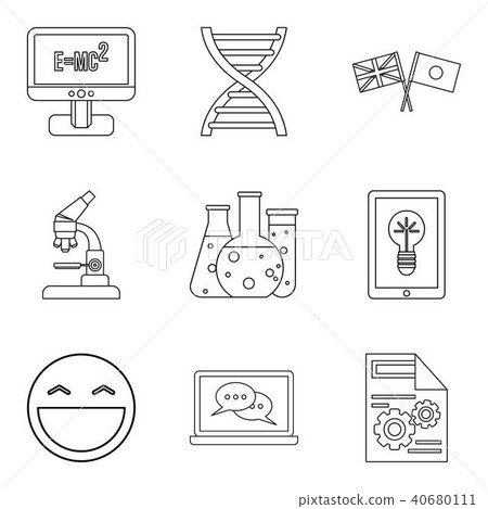 Scholarship icons set, outline style Scholarship icons set, outline style 40680111