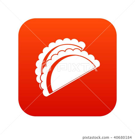 Empanadas de pollo icon digital red Empanadas de pollo icon digital red 40680184