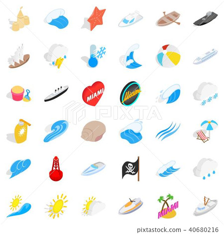 Water business icons set, isometric style Water business icons set, isometric style 40680216