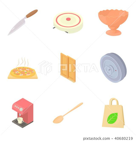 Quotidian icons set, cartoon style Quotidian icons set, cartoon style 40680219