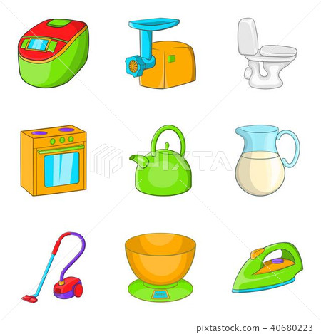Native home icons set, cartoon style 40680223