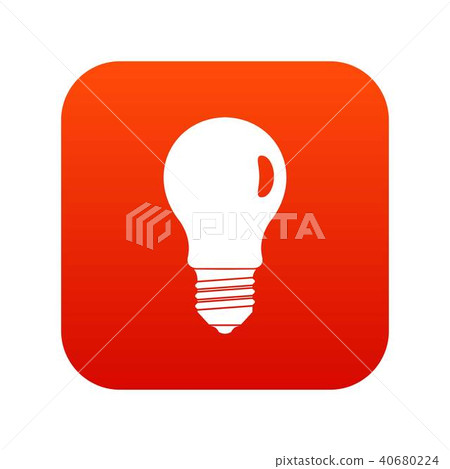 Lamp icon digital red Lamp icon digital red 40680224