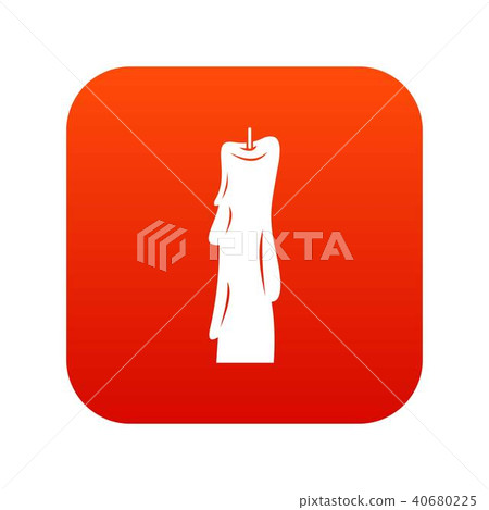 Wax candle icon digital red Wax candle icon digital red 40680225