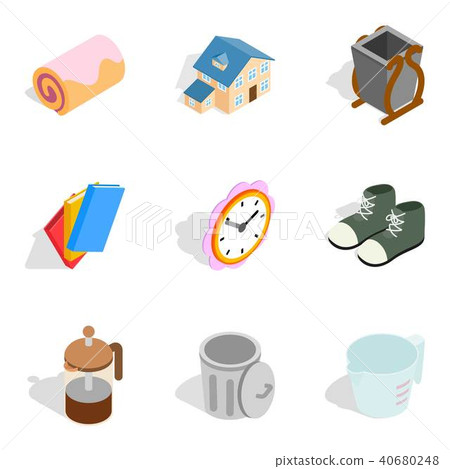 Home comfort icons set, isometric style Home comfort icons set, isometric style 40680248
