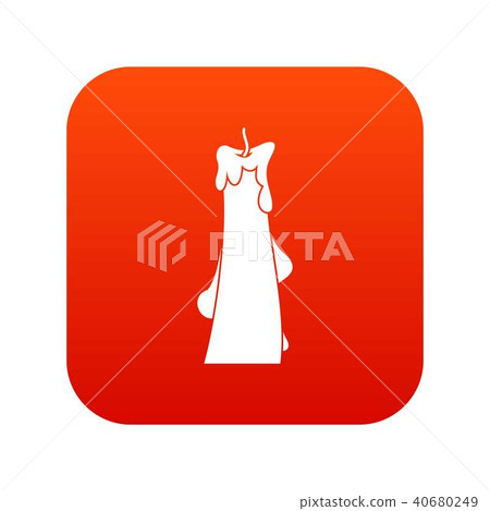 Dropped candle icon digital red 40680249