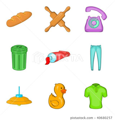 Own home icons set, cartoon style Own home icons set, cartoon style 40680257