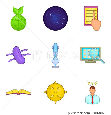 Intelligent approach icons set, cartoon style 40680259