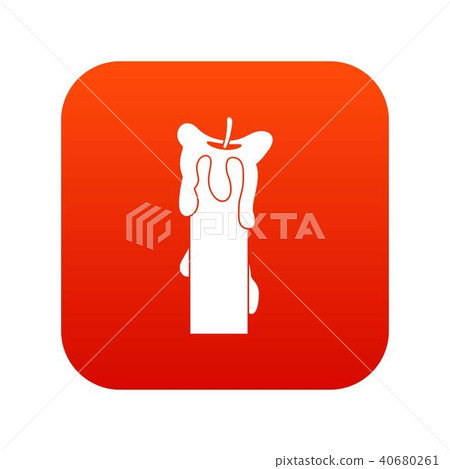 Extinguished candle icon digital red 40680261