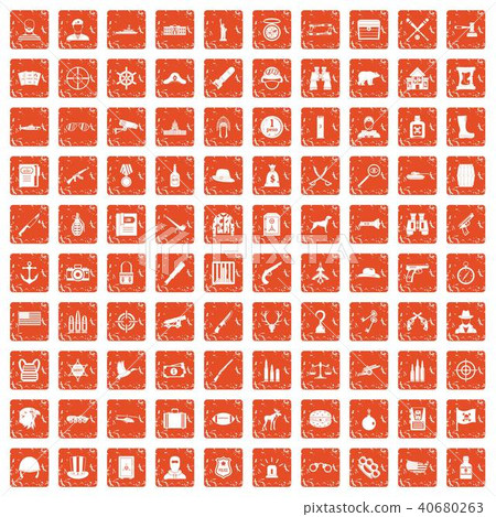 100 bullet icons set grunge orange 100 bullet icons set grunge orange 40680263