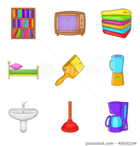 Internal stuff icons set, cartoon style Internal stuff icons set, cartoon style 40680284
