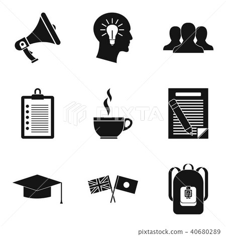 Seminar icons set, simple style 40680289