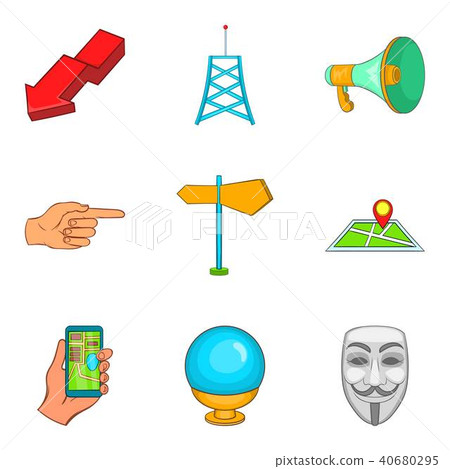 Lookup icons set, cartoon style Lookup icons set, cartoon style 40680295