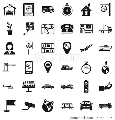 Navigation equipment icons set, simple style Navigation equipment icons set, simple style 40680296