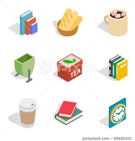 Home rest icons set, isometric style Home rest icons set, isometric style 40680302