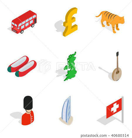 Citizenship icons set, isometric style Citizenship icons set, isometric style 40680314