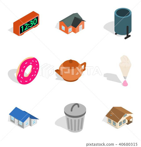 Matrimonial home icons set, isometric style Matrimonial home icons set, isometric style 40680315