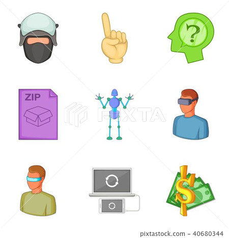 Guarantee icons set, cartoon style 40680344