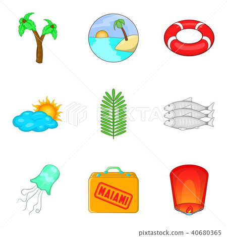 Naval adventure icons set, cartoon style Naval adventure icons set, cartoon style 40680365