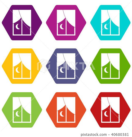 Nightly window icon set color hexahedron Nightly window icon set color hexahedron 40680381