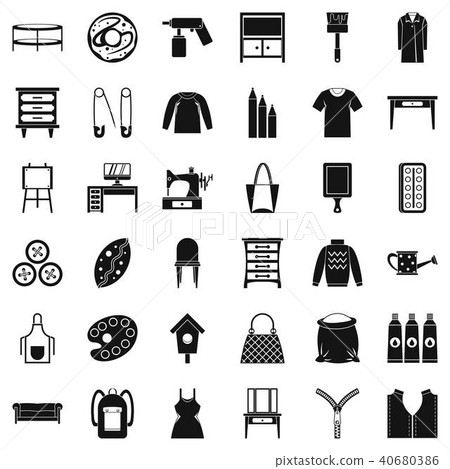 Garment icons set, simple style Garment icons set, simple style 40680386