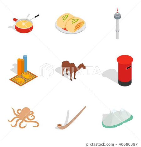 Multitude icons set, isometric style Multitude icons set, isometric style 40680387