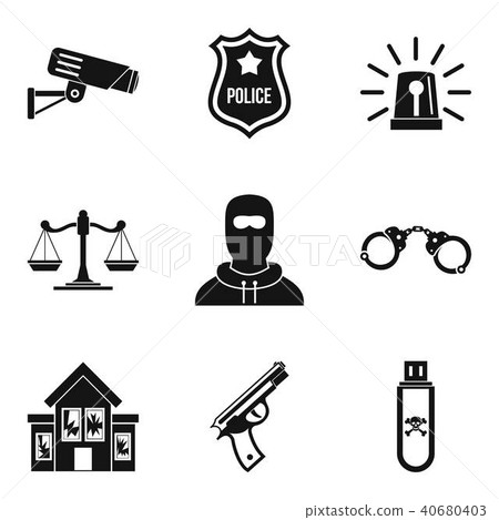 Safeguarding icons set, simple style 40680403